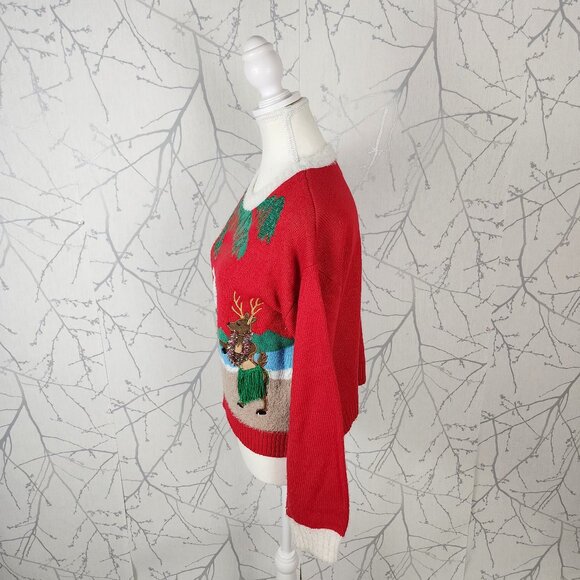 Major Label Group Tropical Vacation Santa Christmas Sweater - Picture 5 of 8